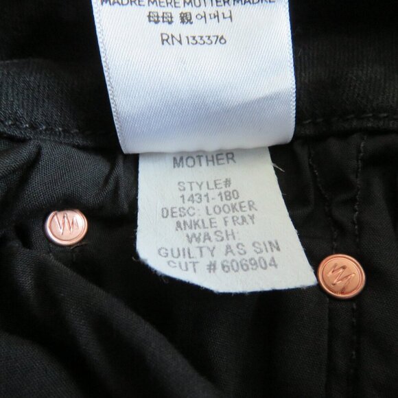 MOTHER Looker Ankle Fray Jeans in Guilty as Sin - Size 24 - Picture 15 of 15